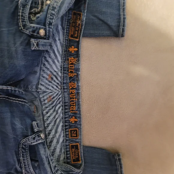 Rock Revival Women's Medium Blue Straight Leg Jeans - Picture 3 of 10